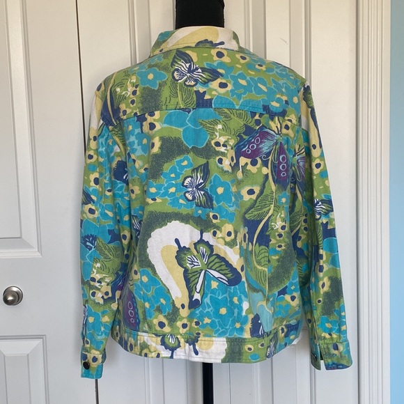 Tropico Large 100% Cotton Adorable Butterfly And Floral Patterned Denim Jacket - Picture 4 of 10